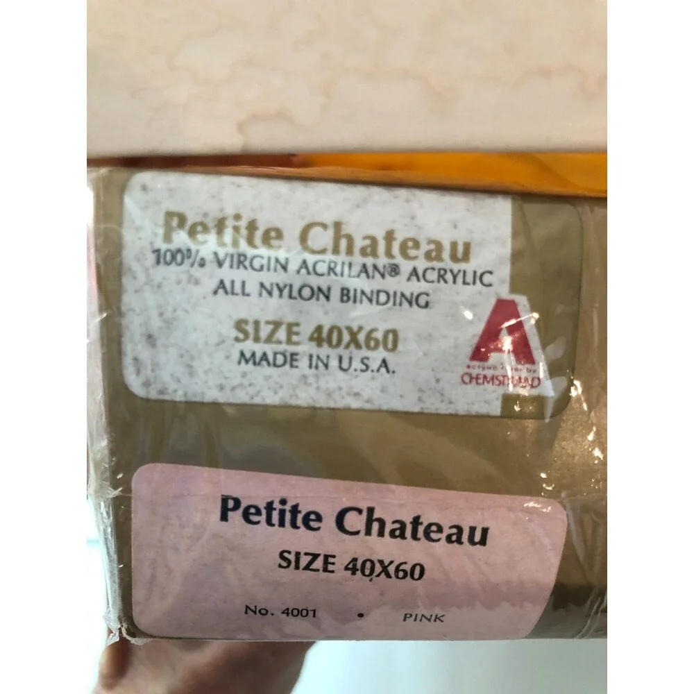 Vintage Fieldcrest Chateau Blanket Pink USA 40x60